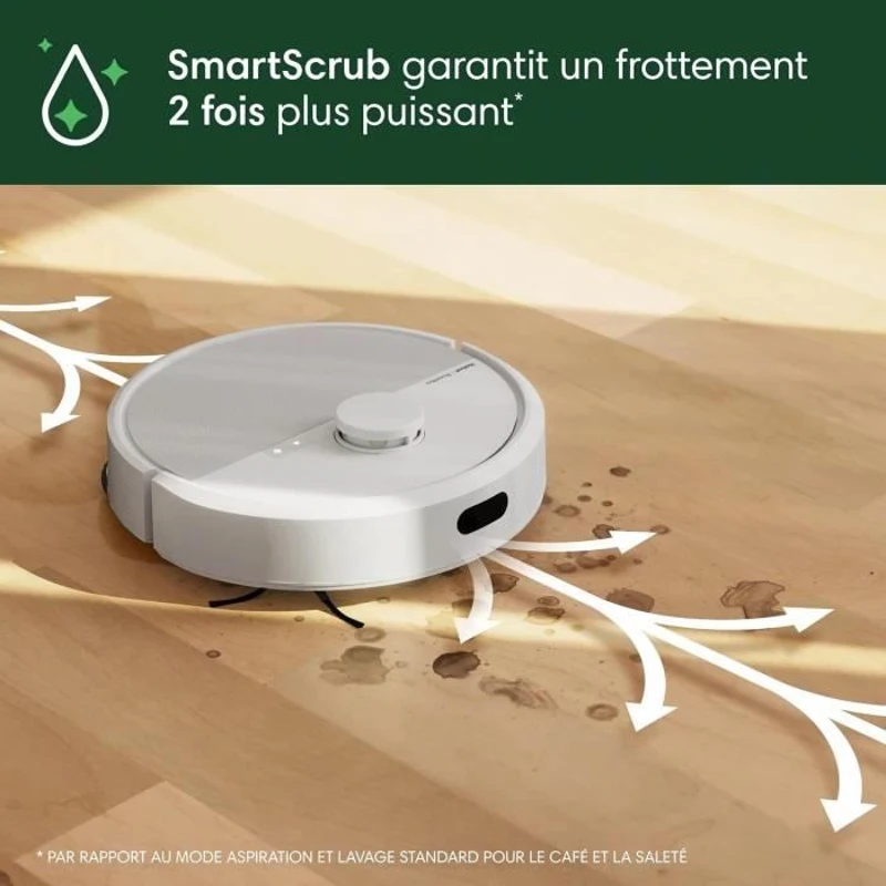 iRobot Roomba Plus 405 Combo Robot + AutoWash - Base Multifonction - Lavage et séchage des lingettes - LiDAR Clearview