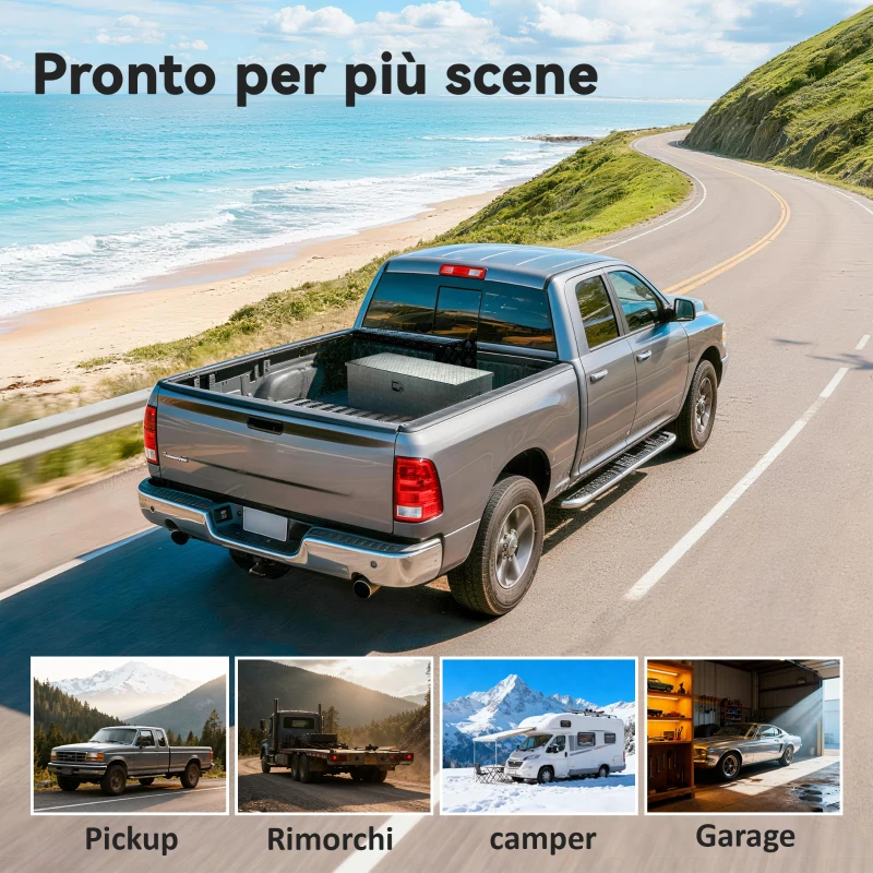 HOMCOM Caisse à outils Cassa Box Porte-outils Aluminium 76cm Argent