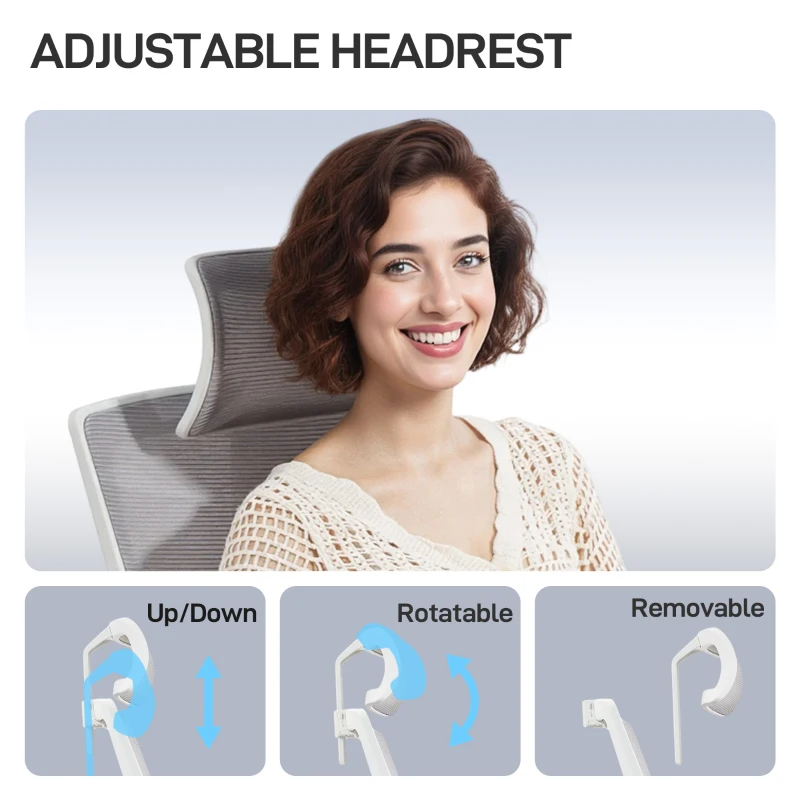 HOMCOM Scaun de Birou Ergonomic și Respirabil cu Suport Lombar Dinamic 4D, 64.5x62.5x112-122 cm, Multicolor