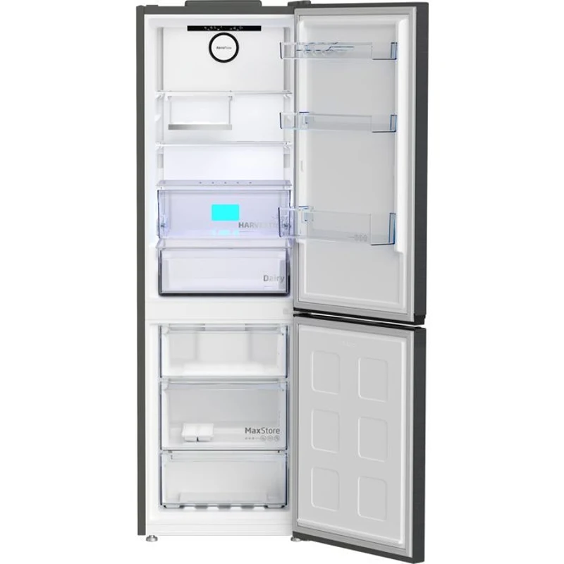 Réfrigérateur combiné - BEKO Série bPro 500 - B7RCNE367HG - 2 portes - 316 L - Classe B - 59,5 x 66,3 x 186,5 cm - Manhattan Grey