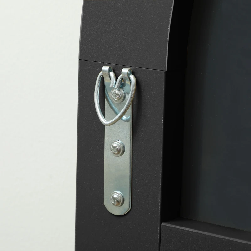 HOMCOM Espejo de Pie Cuerpo Entero Arqueado 150x50 cm Independiente Apoyado y de Pared Sin Marco Negro