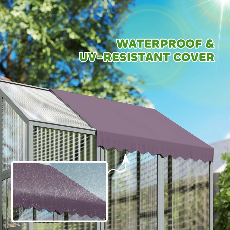 PawHut Large Walk In Chicken Run with Waterproof & Anti-UV Cover, for 6-8 Chickens, for Garden, Farm, 5.5' x 6' x 6'