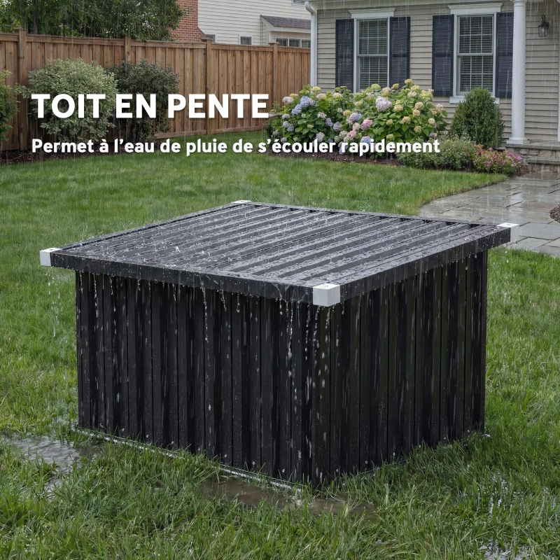 Outsunny Abri Robot Tondeuse Garage pour Robot Tondeuse avec Toit incliné en acier galvanisé, 108 x 86 x 62,5 cm, gris foncé