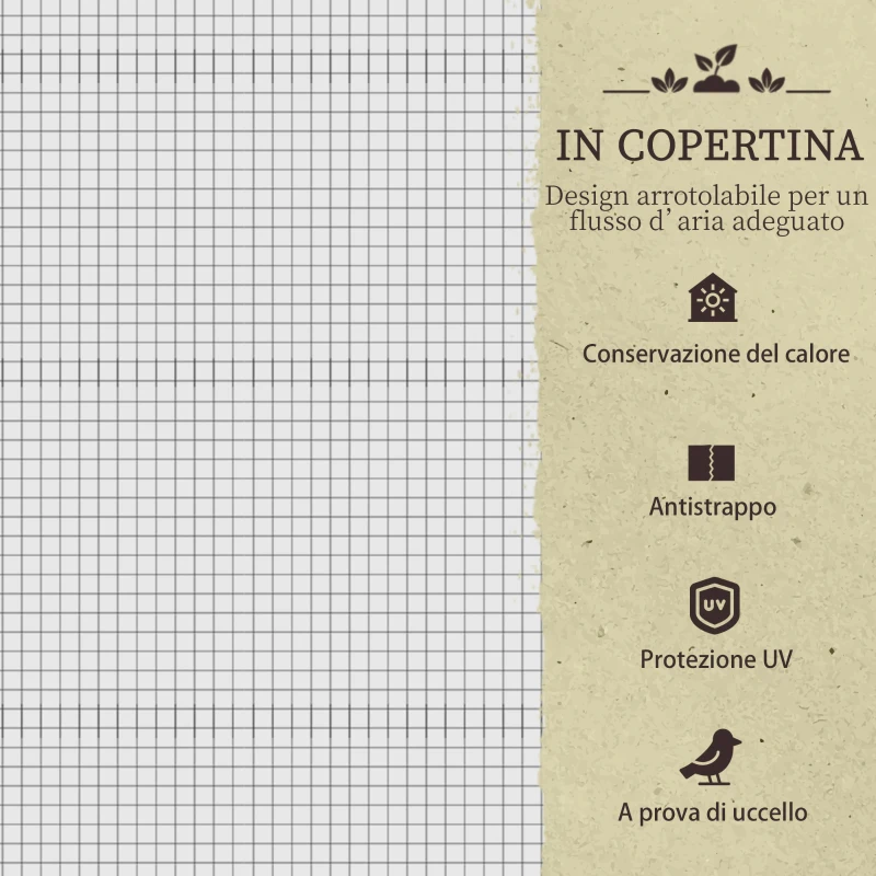 Outsunny Letto per Orto con Serra da Giardino, Portapiante da Esterno in Legno e PE, 121x55x117 cm, Grigio Scuro