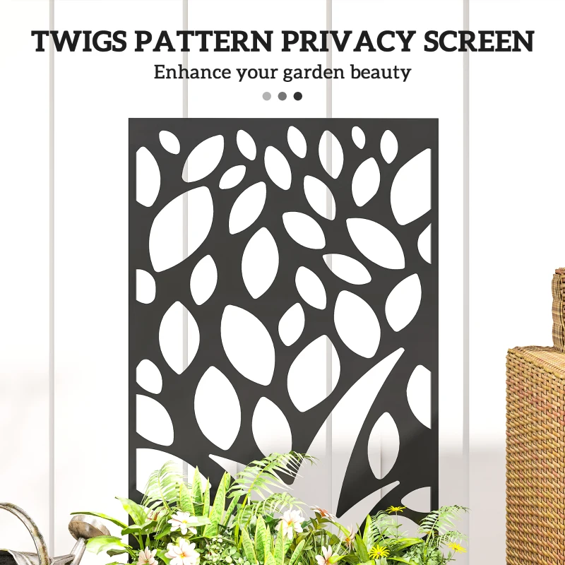 Outsunny Metalowa Podwyższona Grządka z Kratką, Montaż na Ścianie lub Wolnostojąca, Donica z Osłoną