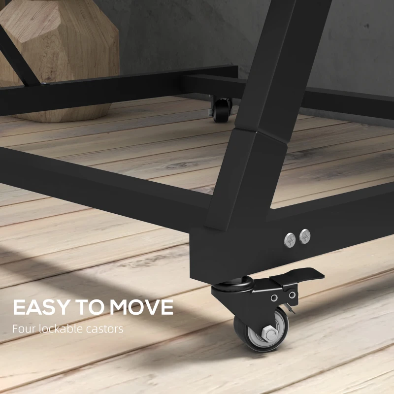 Outsunny 5-poziomowy stojak na rośliny, 145 cm wysoki kwietnik z doniczkami i kółkami, stalowy kwietnik, brązowy