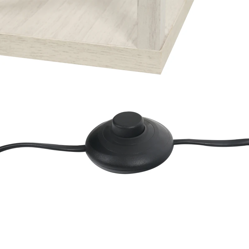 HOMCOM Staande lamp verlichting met 3 planken E27 tot 40 W E1-kwaliteit MDF eiken + wit