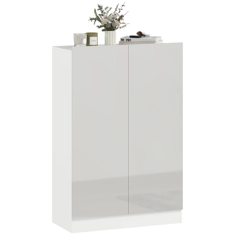 HOMCOM 5-stufiger Schuhschrank für 20 Paar Schuhe, verstellbare Regale, für Eingangsbereich, Flur, Holz, Weiß