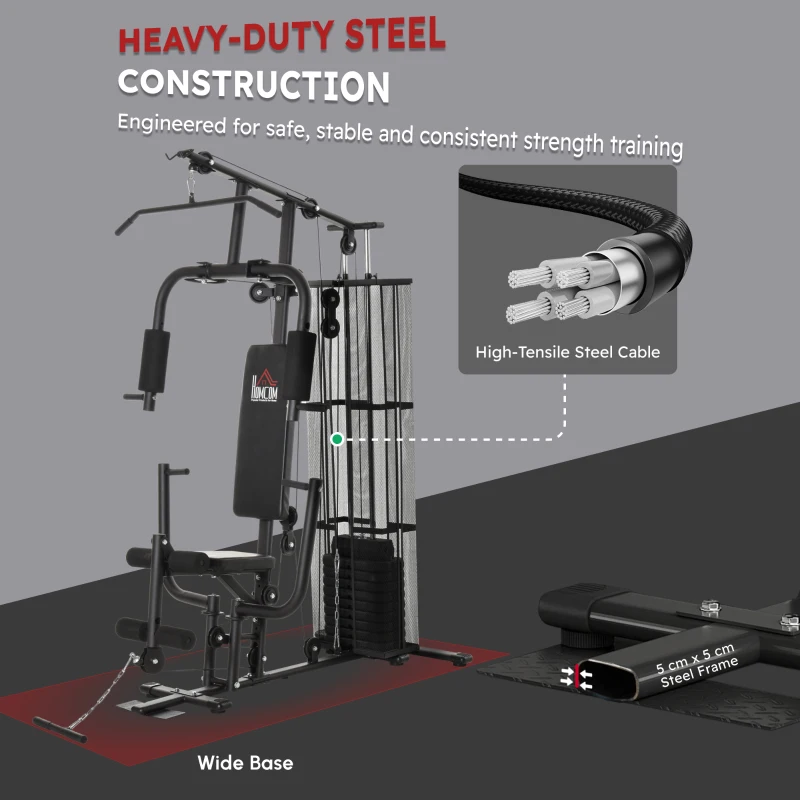 HOMCOM Multifunction Home Gym System Weight Training Exercise Workout Station