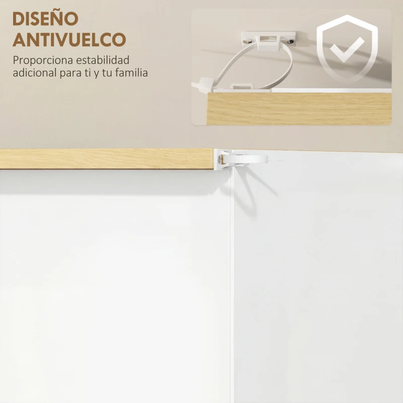 HOMCOM Mueble Zapatero Blanco Armario Zapatero Alto con 3 Cajones Abatibles para 18 Pares de Zapatos 72x26x112 cm Blanco