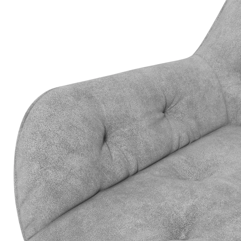 Vinsetto Silla de oficina, sillón de oficina en terciopelo asiento giratorio 360° regulable en altura, 60 x 61 x 81-91 cm gris claro