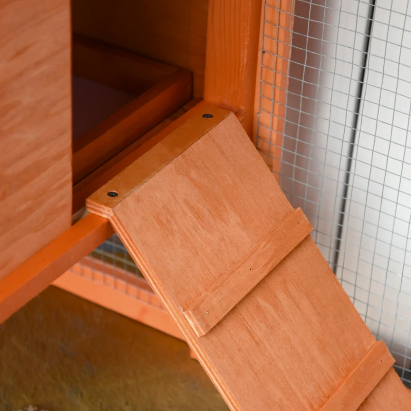 PawHut Gallinero de madera prefabricado con nido para la cría y caseta con bandeja extraíble