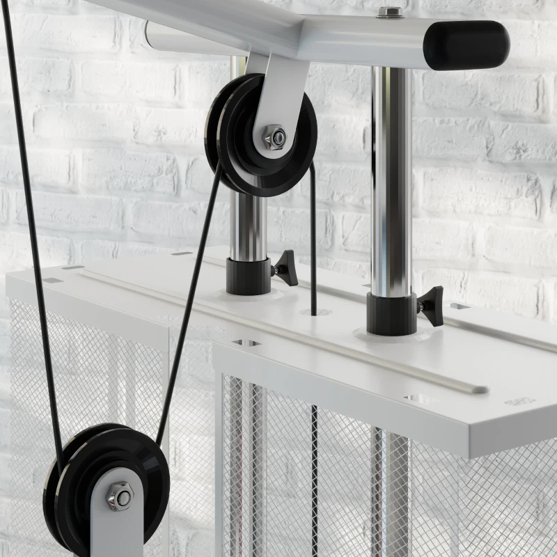 HOMCOM Home Multi Gym Large Multifunction Sturdy Strength Training Machine for Home Workout, White