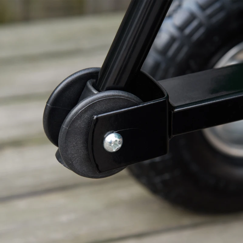 Outsunny Carretilla de jardín con estructura de acero y neumáticos, 108x52x100cm, Verde