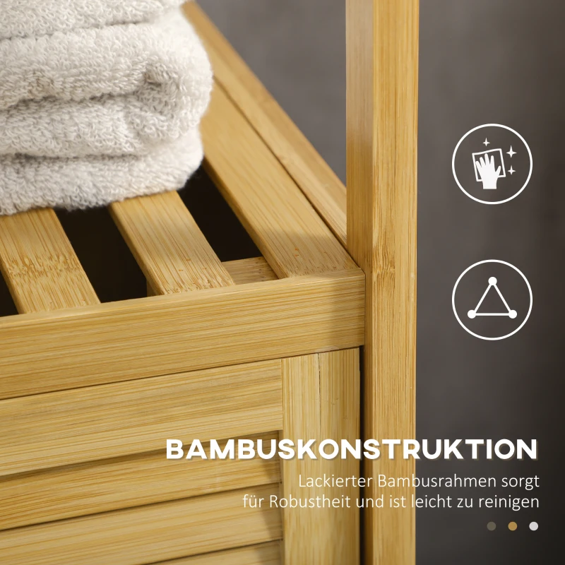 kleankin Badkamerkast Badrek, Bamboe, 1 plank, 1 kast, 33 cm x 36,5 cm x 67 cm, Natuur