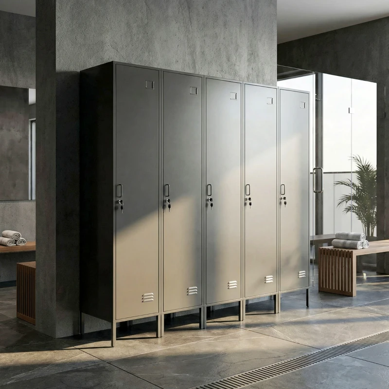 HOMCOM Metalen locker met afsluitbare deur en kledingstang, losse stalen locker voor thuis of kantoor, zwart
