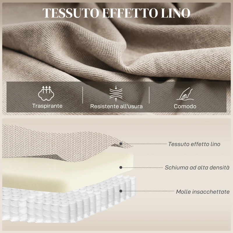 HOMCOM Poltrona Elettrica Alzapersona Poltrona Relax Massaggiante, Beige