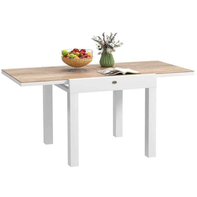 Outsunny Mesa de comedor de jardín extensible para 6 personas con tablero rectangular, armazón de aluminio, 60x80x75 cm