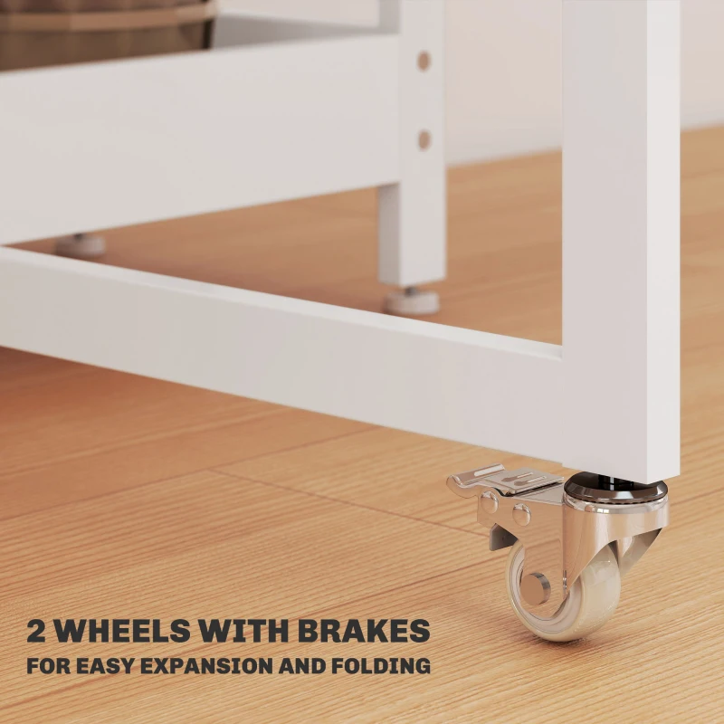 HOMCOM Four-Person Drop Leaf Table - White