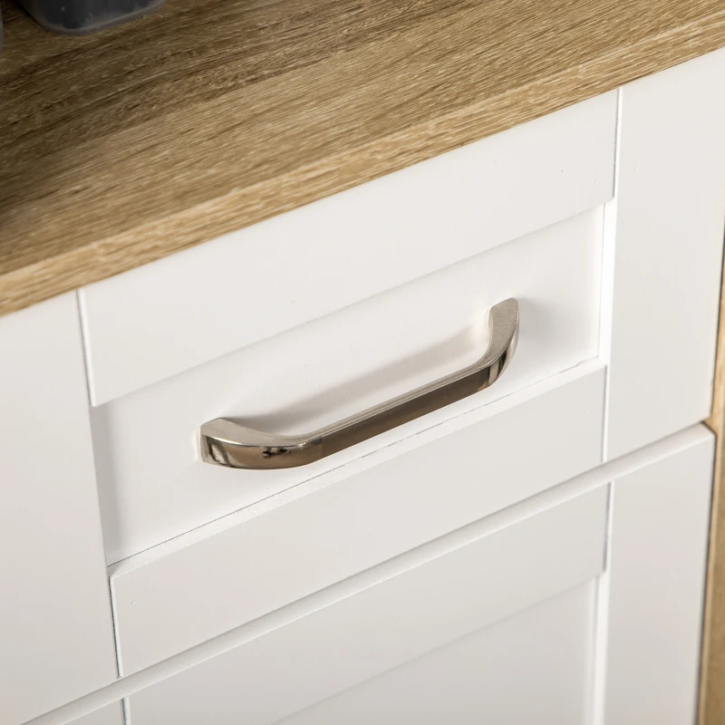 kleankin Mueble alto de baño en aglomerado con un cajón, 2 armarios y 2 estantes abiertos regulables, 37x30x184 cm