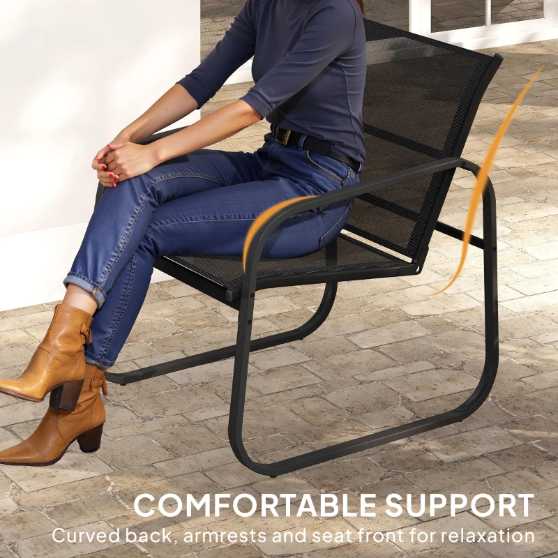 Outsunny Three-Piece Garden Seating Set - Black