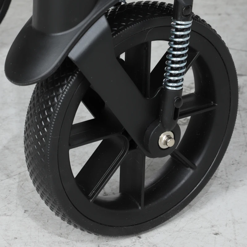 PawHut Foldable Pet Stroller for Large Dogs with Four Big Wheels, Shock-Absorbing Frame, Safety Leashes, Brakes, Red/Black