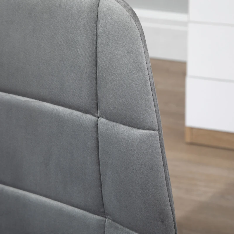 Vinsetto Silla giratoria , diseño ergonómico y regulable sin reposabrazos, Gris, 59x59x81-91cm