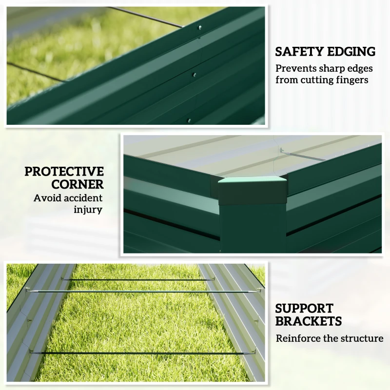 Outsunny 60 x 240cm Galvanised Steel Planter, with Open Bottom