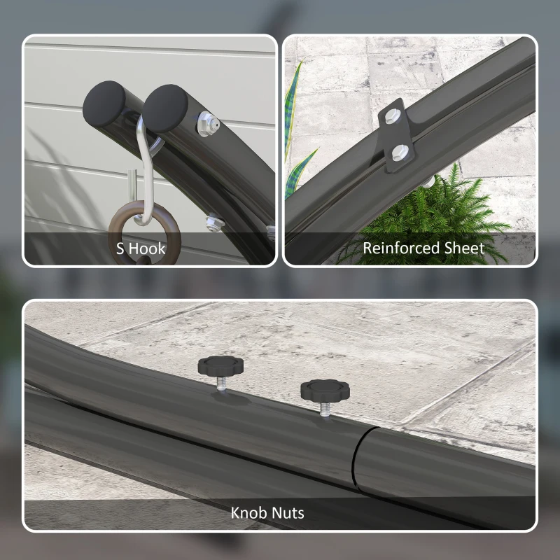 Outsunny Hammock Chair Stand Only, Hanging Chair Stand with Extra Large Base, Heavy Duty Metal Single Hammock Egg Swing Frame for Indoor Outdoor, 150 KG Load Capacity, Black