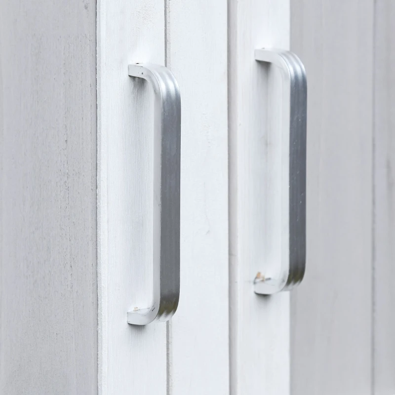 Outsunny Caseta de Herramientas en Madera de Abeto de 3 Niveles con Techo de Betún, 77x58x175 cm, Gris