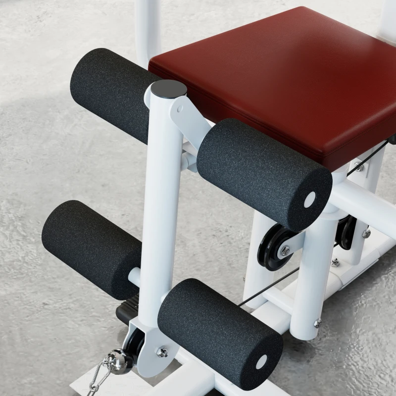 HOMCOM Home Multi Gym Large Multifunction Sturdy Strength Training Machine for Home Workout, White