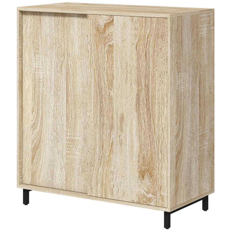 HOMCOM Mueble Zapatero de 4 Niveles en Tablero Aglomerado y Acero con Estantes Regulables, máx. 12 Pares 80x40x93 cm