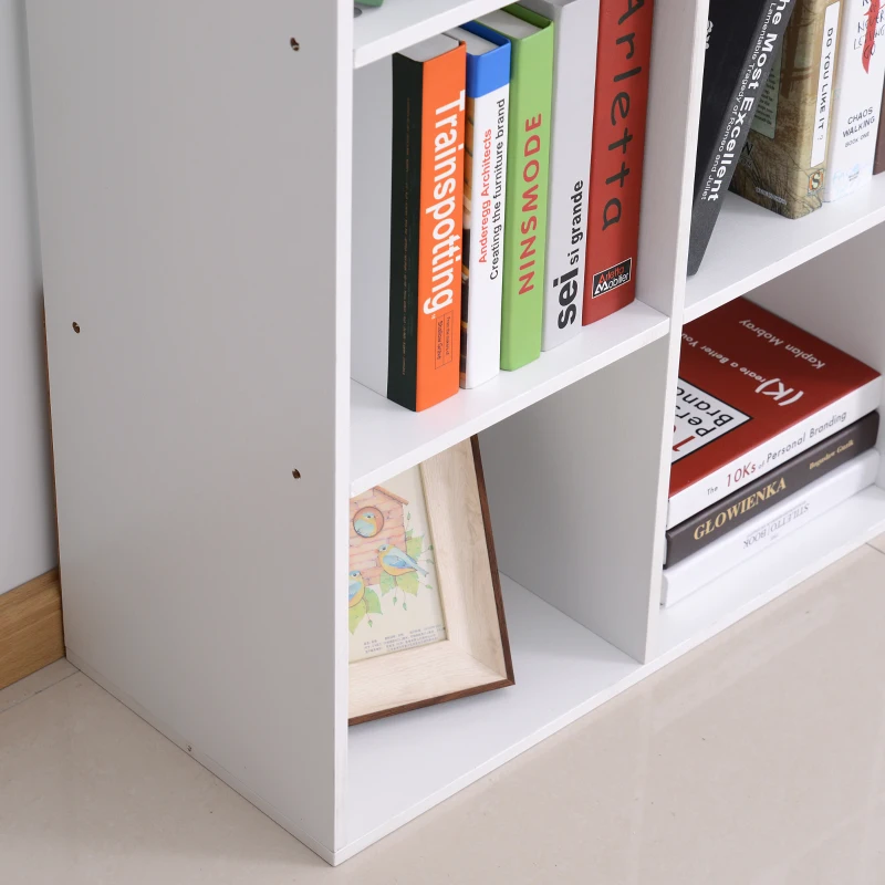 HOMCOM Estantería Blanca para Casa y Oficina, Estante de Diseño Moderno con 9 Compartimentos de Madera, 91x29.5x91cm