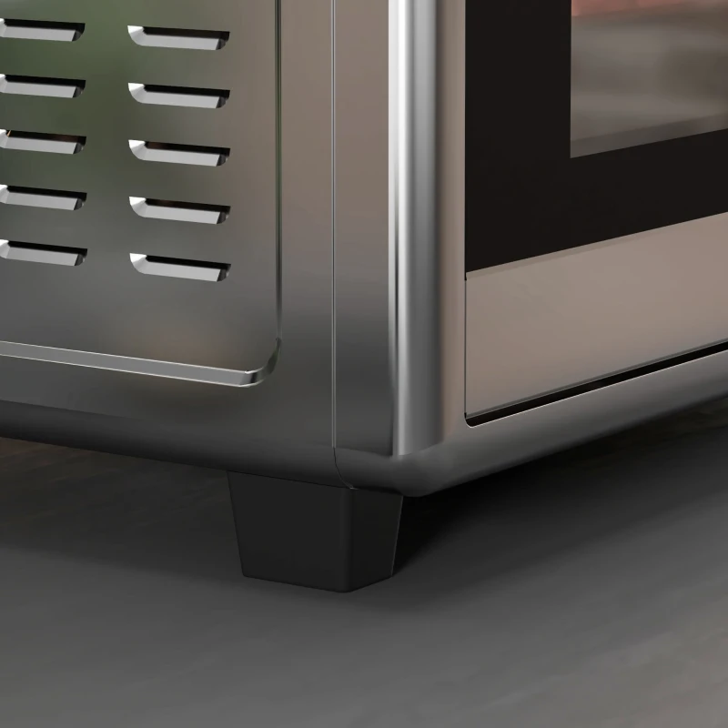 HOMCOM Horno Eléctrico de 30L con 3 Funciones de Cocción, Temperatura Regulable y Temporizador, 1600W, Plateado