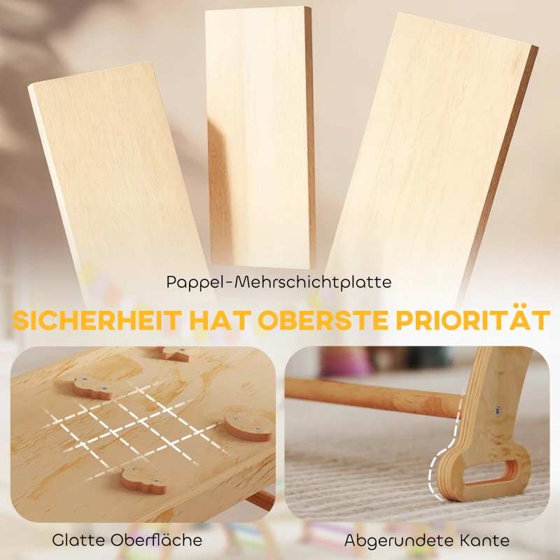 AIYAPLAY 9-in-1 Indoor-Klettergerüst, Rampe, Rutsche, Leiter, Schreibtafel, für Kleinkinder, Holz