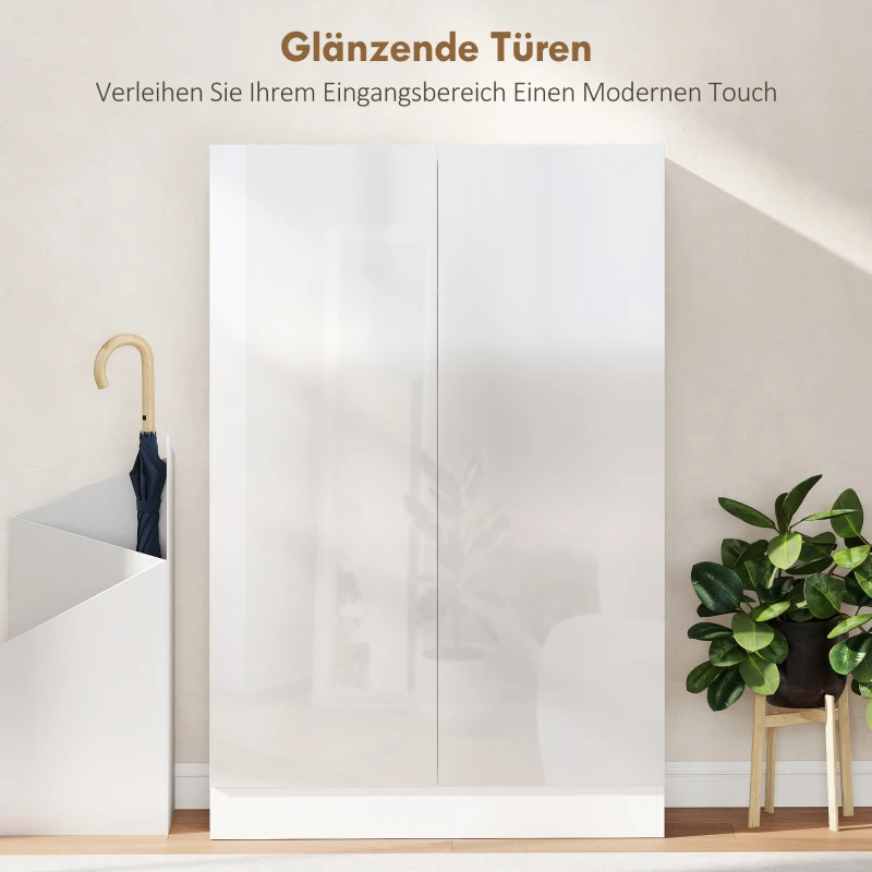 HOMCOM 5-stufiger Schuhschrank für 20 Paar Schuhe, verstellbare Regale, für Eingangsbereich, Flur, Holz, Weiß