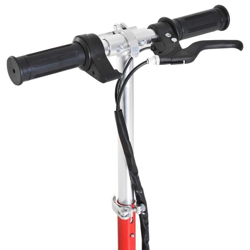 HOMCOM Folding Electric Scooter Rechargeable Kids Ride on 7-14 Age Red/Black