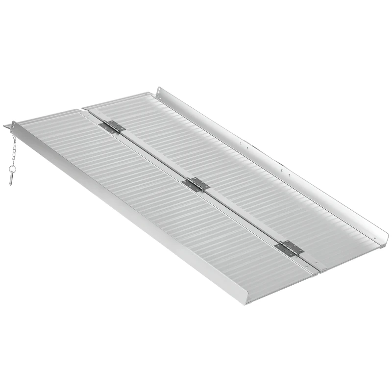 HOMCOM Rampa de carga rampa de acceso para silla de ruedas plegable antideslizante capacidad de carga 270 kg