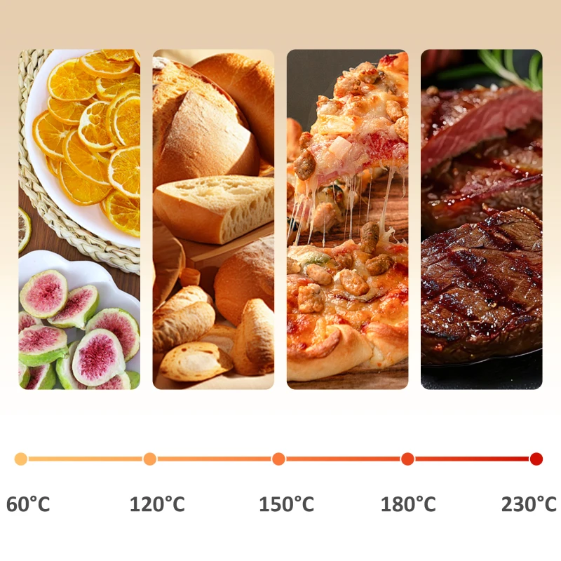 HOMCOM Mini Forno Elettrico 20L Ventilato 1400W con Aria Calda e Accessori, Crema