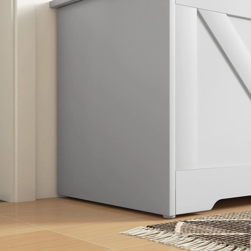 HOMCOM Arcón de Madera con Bisagras de Seguridad, Banco Contenedor Capacidad 127L, 100x40x45cm, Blanco