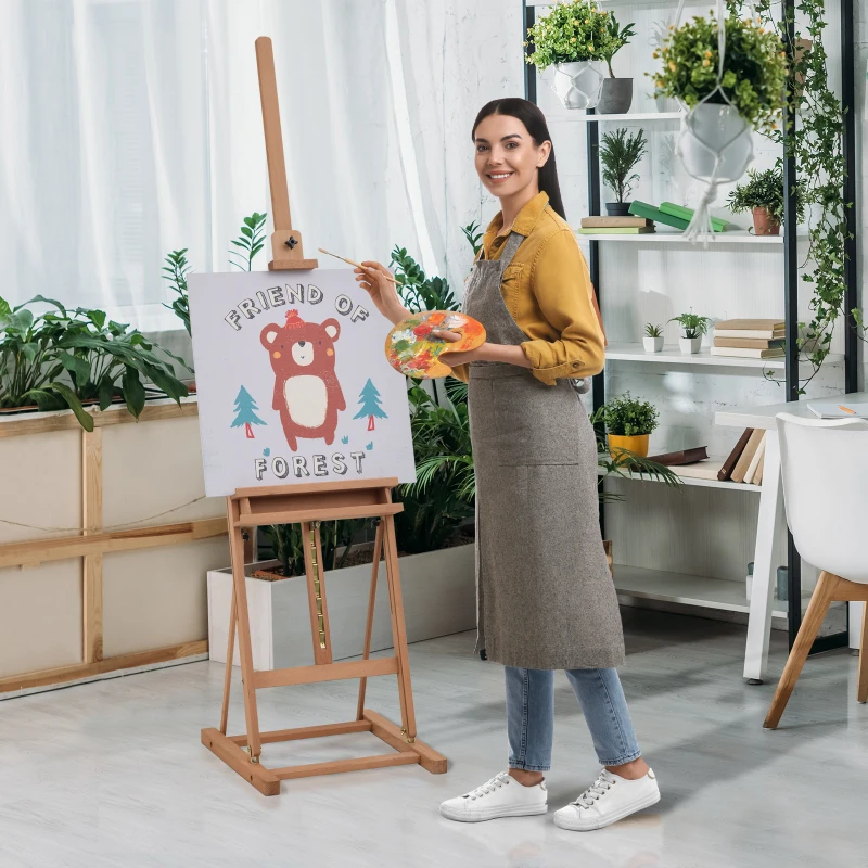 Vinsetto Schildersezel frame verstelbare hoek en hoogte schildersezel voor atelier met opbergvak