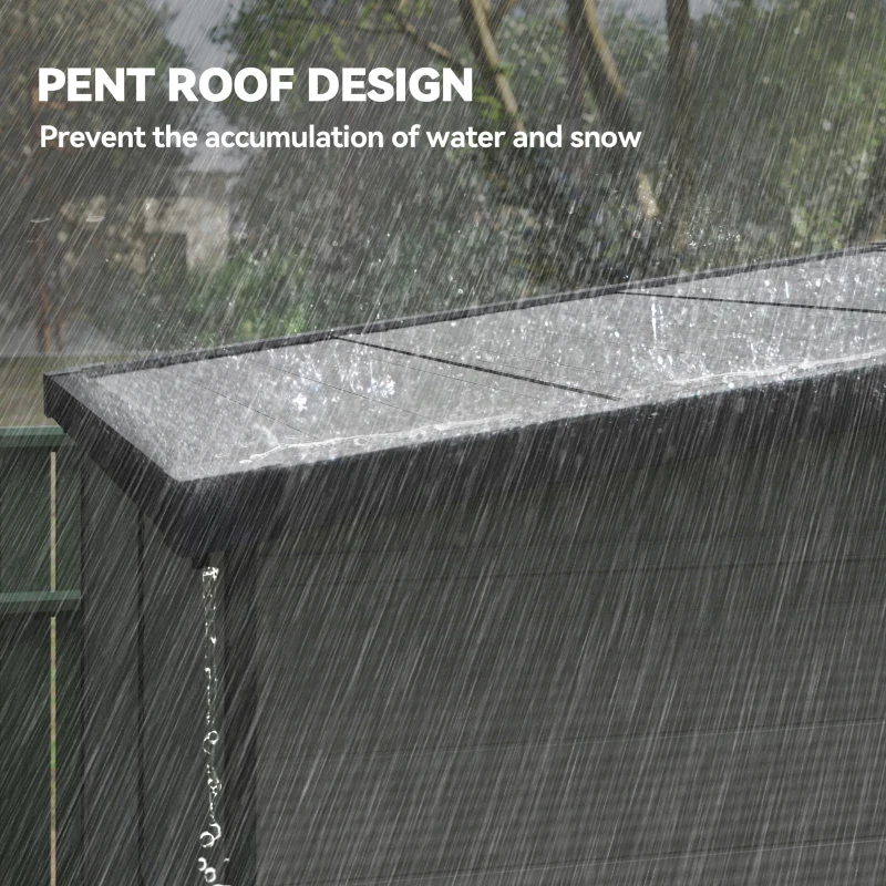 Outsunny 6 x 6ft Outdoor Storage Shed, Plastic Garden Shed with Windows and Air Vents, Outdoor Resin Tool Shed with Latch Doors for Garden, Deck, Light Grey