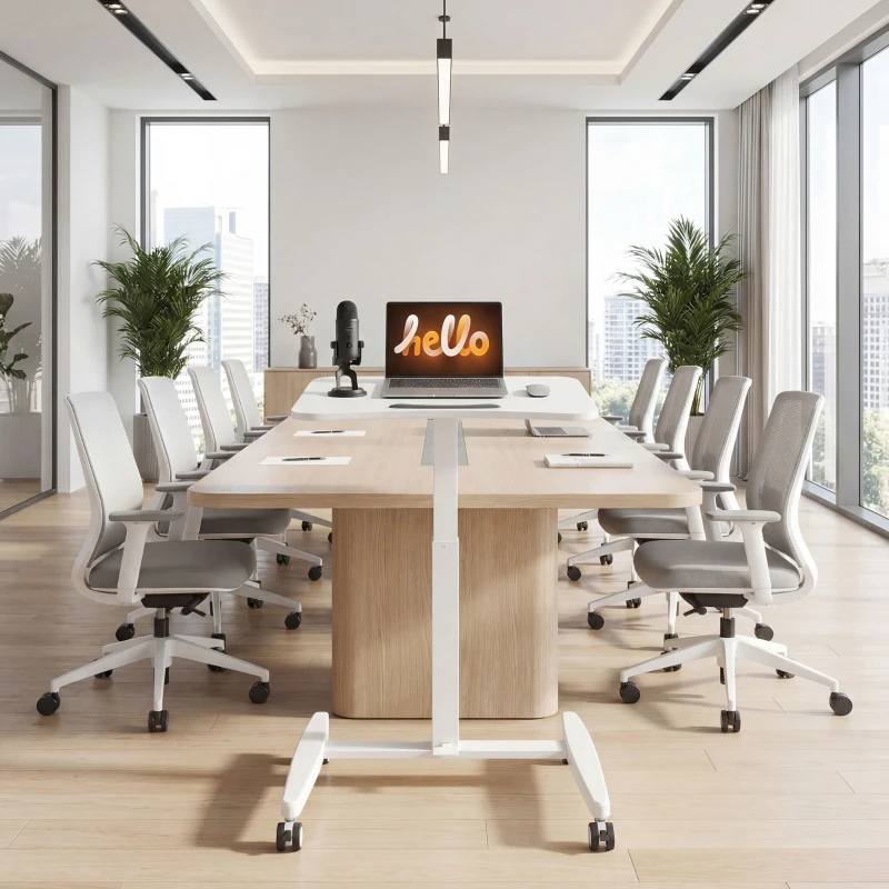 HOMCOM Escritorio de pie ajustable en altura, con ruedas y superficie inclinable, tope de seguridad, Blanco