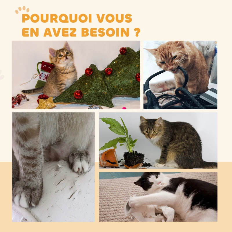 PawHut Roue d'exercice pour chat roue de course pour chat frein sécurisé et tapis de grattage amovible silencieux 91 cm marron