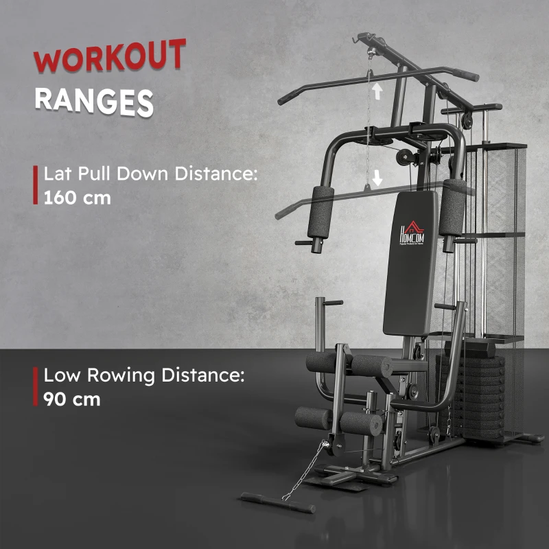 HOMCOM Multifunction Home Gym System Weight Training Exercise Workout Station