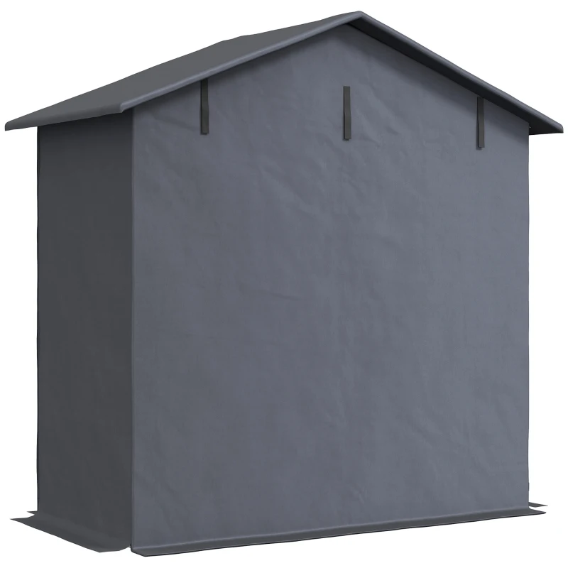 Outsunny Caseta de Jardín 1.1x2 m con Puerta Enrollable, Tienda Garaje para Bicicletas y Motos, Gris Oscuro
