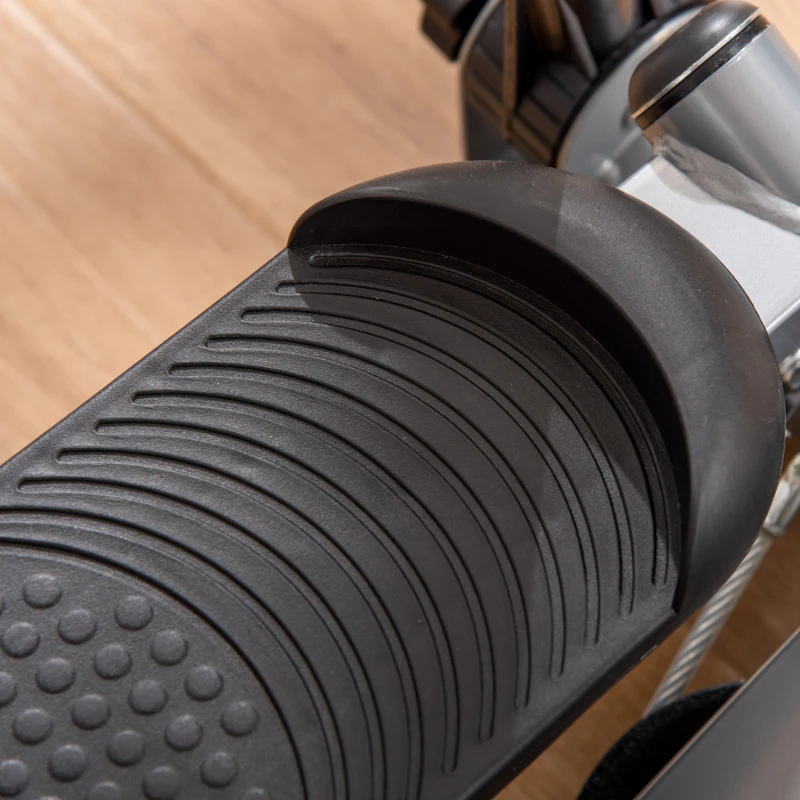 HOMCOM Stepper Fitness con Asa y Bandas Elásticas, Stepper con Monitor LCD para Entrenamiento en Casa y Gimnasio, Plateado