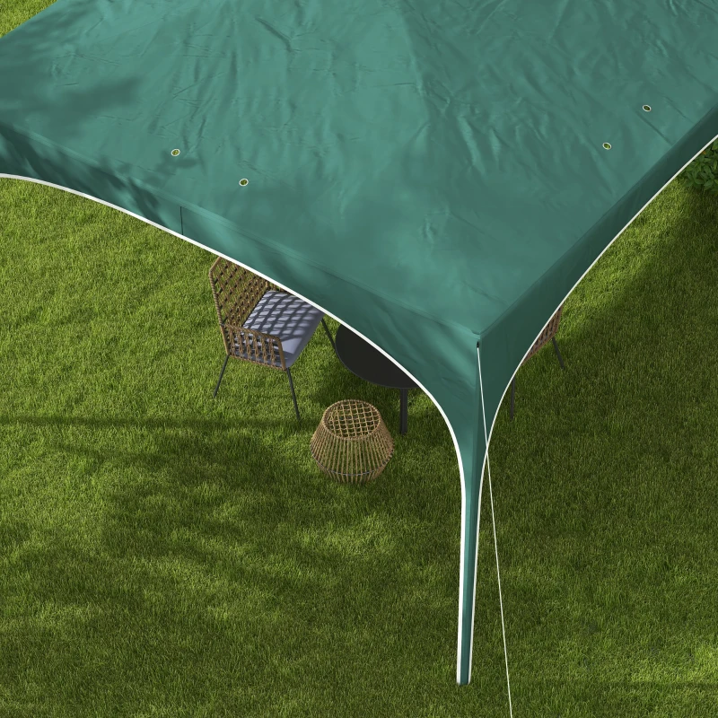 Outsunny Gazebo de Jardín Altura Ajustable con Orificios de Drenaje y Bolsa de Transporte, Metal, Verde