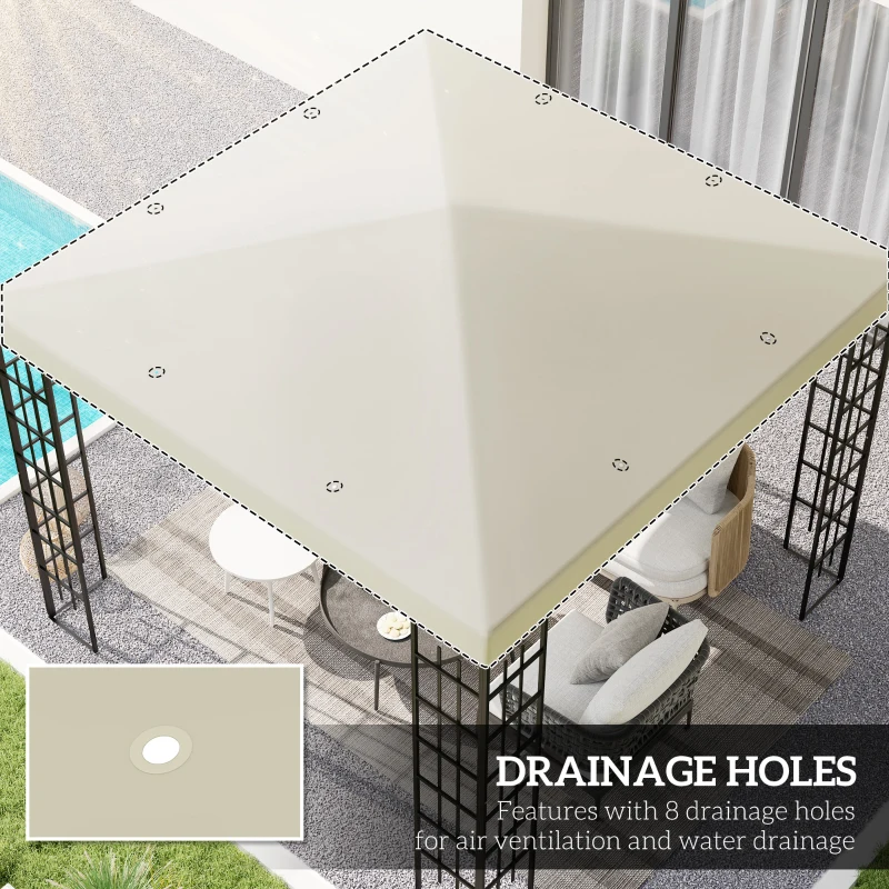 Outsunny 3 x 3(m) Gazebo Frame Replacement - Cream