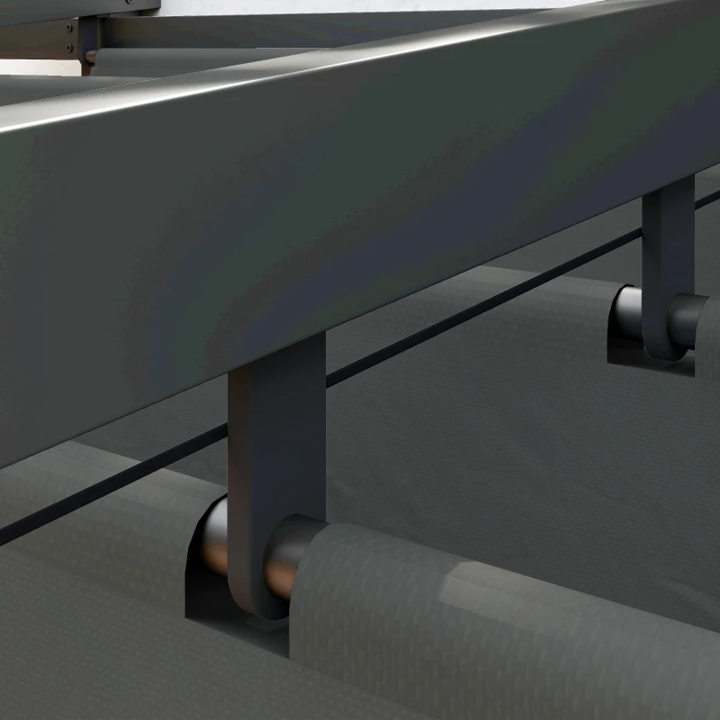 Outsunny Pabellón, 3 x 3 m Pérgola, Techo para terraza resistente al viento, montaje en pared, techo ajustable, para jardín, terraza, Gris oscuro